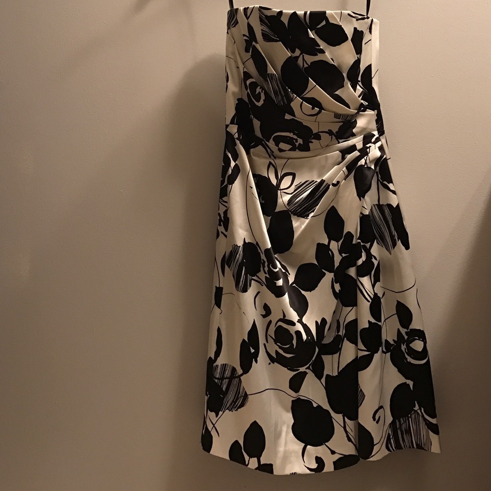 Elegant Black and White Floral Dress
